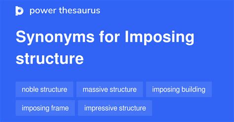Search for synonyms and antonyms. . Synonyms for imposing